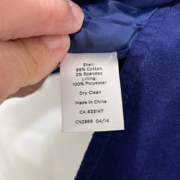 Talbots Womens Royal Blue Velvet Blazer Jacket Size 14W Whimsygoth Fairy Grunge - Picture 4 of 7